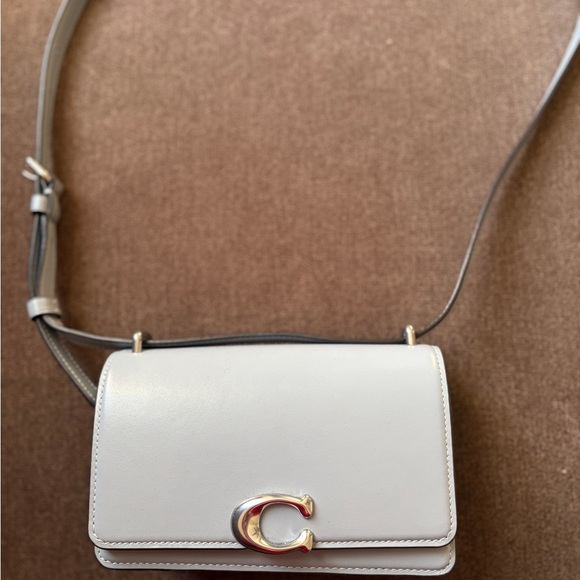 Coach Gray Leather Crossbody with Silver Logo